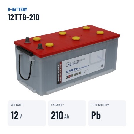 Bateria de tração Q-battery 12TTB-210 12V 210Ah – dados principais