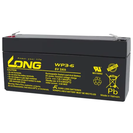 Long WP3-6. Batteria per UPS Long 3Ah 6V