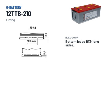Batterie de traction Q-battery 12TTB-210 12V 210Ah – bornes et fixation