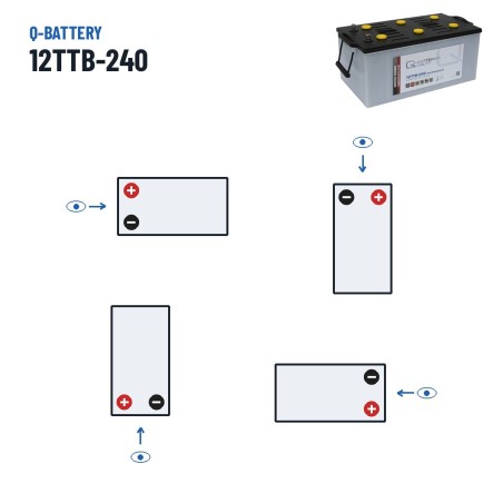 Traction battery Q-battery 12TTB-240 12V 240Ah – polarity (layout 3)