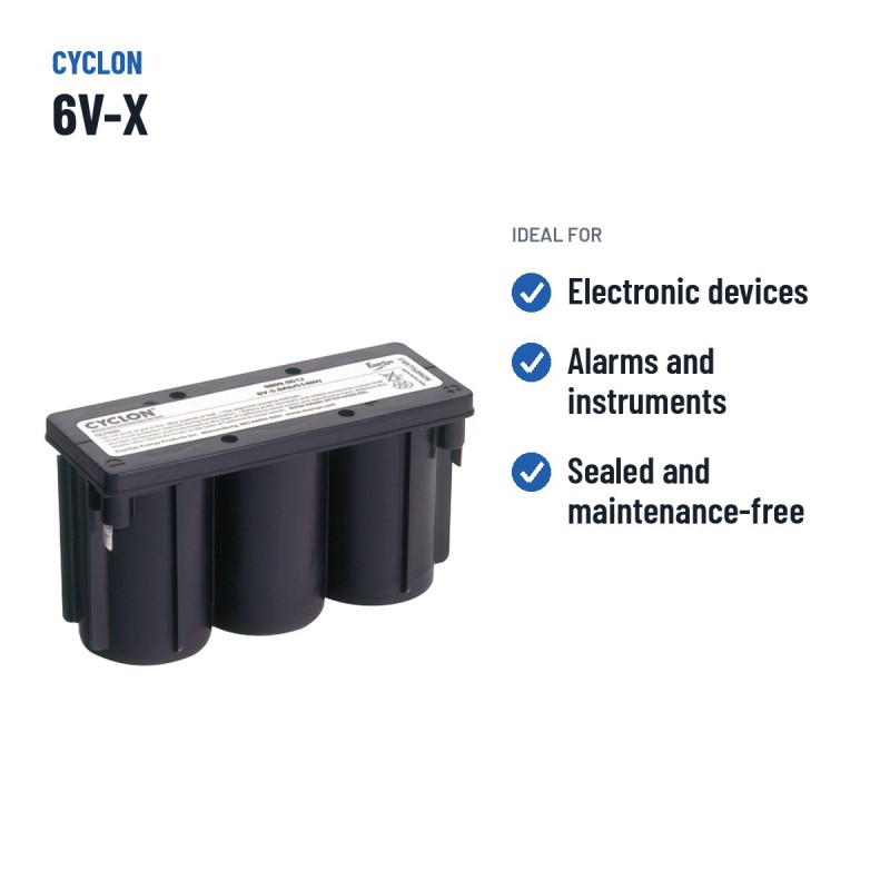 Equipment battery Cyclon 6V-X 6V 5Ah AGM | baterias.com
