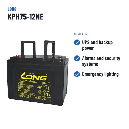Batería estacionaria SAI/UPS Long KPH75-12NE 12V 75Ah AGM