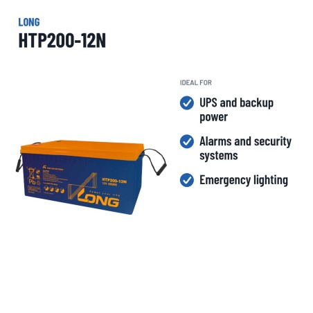 Stationary UPS battery Long HTP200-12N 12V 200Ah AGM – recommended uses