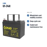 Batteria per carrozzina Long U1-34H 12V 34Ah AGM – usi consigliati