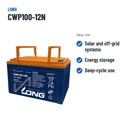 Batteria solare Long CWP100-12N 12V 100Ah AGM – usi consigliati