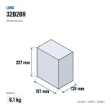 Batería de coche Long 32B20R 12V 35Ah – medidas 197 × 129 × 227 mm