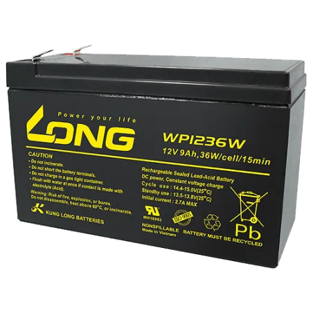 Long WP1236W. bateria para aparelhos eletrônicos Long 9Ah 12V