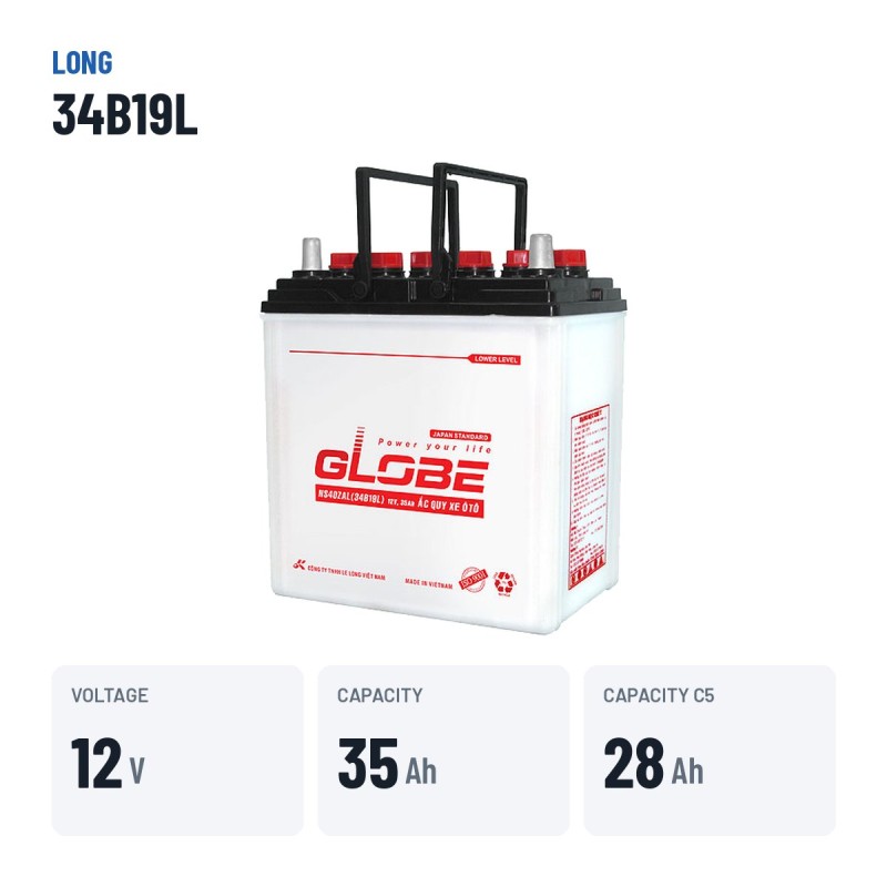 Batteria auto Long 34B19L 12V 35Ah – dati principali
