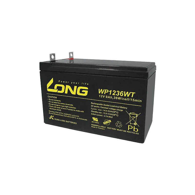 Long WP1236WT. Batería para dispositivos electrónicos Long 9Ah 12V