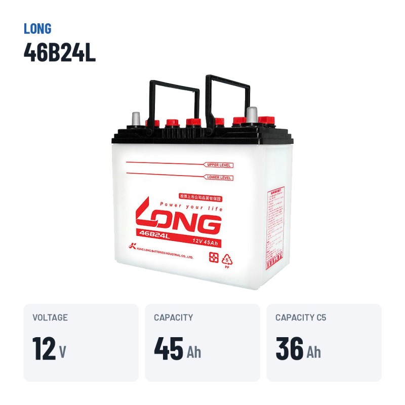 Autobatterie Long 46B24L 12V 45Ah – wichtigste Daten