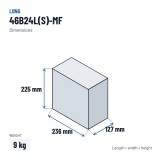 Batterie voiture Long 46B24L(S)-MF 12V 45Ah | baterias.com