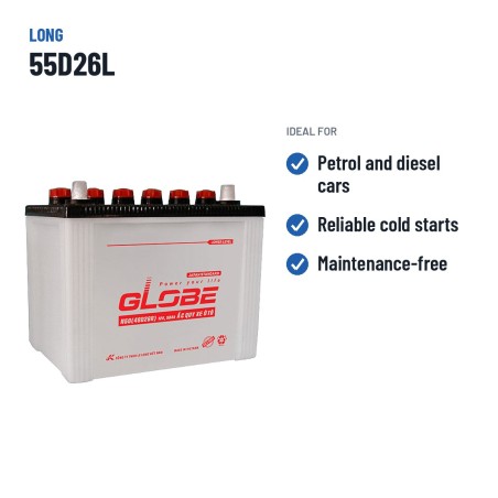 Car battery Long 55D26L 12V 60Ah – recommended uses