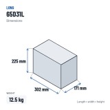 Batería de coche Long 65D31L 12V 75Ah – medidas 302 × 171 × 225 mm