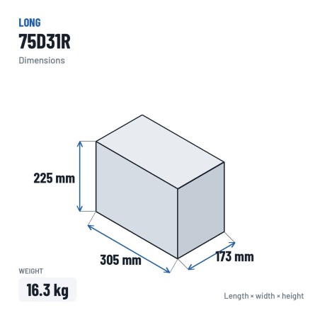 Bateria de carro Long 75D31R 12V 70Ah | baterias.com