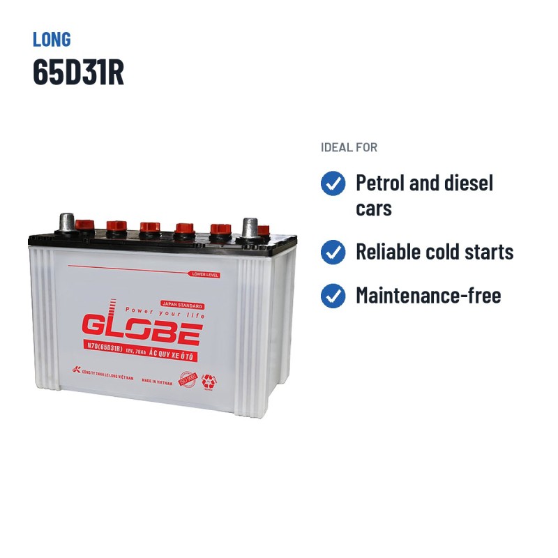 Batteria auto Long 65D31R 12V 75Ah – usi consigliati