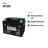 Bateria de carro Long WTZ5S 12V 4Ah – utilizações recomendadas
