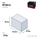 Car battery Long WTZ5S-H 12V 4.5Ah – dimensions 113 × 70 × 85 mm