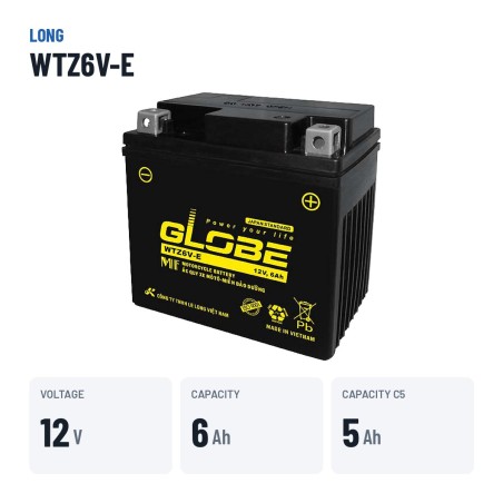 Batteria auto Long WTZ6V-E 12V 6Ah – dati principali
