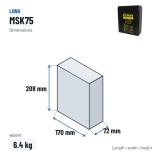 Bateria para telecomunicações Long MSK75 2V 75Ah AGM – medidas 170 × 72 × 208 mm