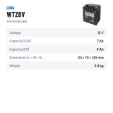 Batterie voiture Long WTZ8V 12V 7Ah – fiche technique