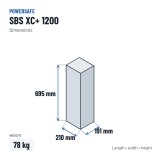 Energy storage battery Powersafe SBS XC+ 1200 2V 1260Ah AGM – dimensions 210 × 191 × 695 mm