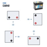 Batteria auto Exide EA640 12V 64Ah 640A – polarità (schema 0, + a destra)