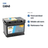 Bateria de carro Exide EA640 12V 64Ah 640A – utilizações recomendadas