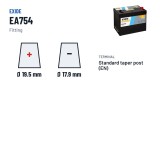 Autobatterie Exide EA754 12V 75Ah 630A – Pole und Befestigung