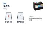 Autobatterie Exide EA755 12V 75Ah 630A | baterias.com