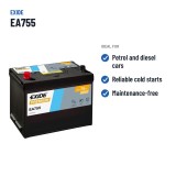 Autobatterie Exide EA755 12V 75Ah 630A | baterias.com