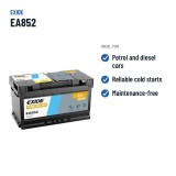 Batería de coche Exide EA852 12V 85Ah 800A – usos recomendados