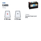 Batterie voiture Exide EA955 12V 95Ah 800A | baterias.com