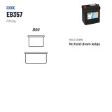 Batería de coche Exide EB357 12V 35Ah 240A – borne y sujeción