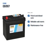 Batería de coche Exide EB357 12V 35Ah 240A – usos recomendados