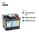 Autobatterie Exide EB500 12V 50Ah 450A – empfohlene Einsatzbereiche