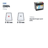 Bateria de carro Exide EB604 12V 60Ah 480A – terminal e fixação