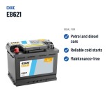 Autobatterie Exide EB621 12V 62Ah 540A – empfohlene Einsatzbereiche
