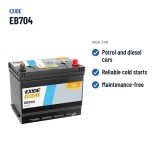 Bateria de carro Exide EB704 12V 70Ah 540A | baterias.com