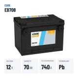 Batterie voiture Exide EB708 12V 70Ah 740A – caractéristiques clés