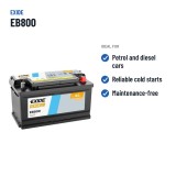 Batterie voiture Exide EB800 12V 80Ah 640A | baterias.com