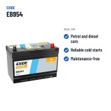 Bateria de carro Exide EB954 12V 95Ah 760A – utilizações recomendadas