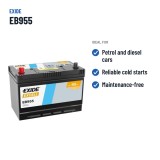 Car battery Exide EB955 12V 95Ah 760A – recommended uses