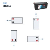 LKW-Batterie Exide ED2103 12V 210Ah 1030A GEL – Polarität (Schaltung 3)