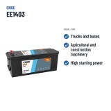 Batterie camion Exide EE1403 12V 140Ah 800A EFB – utilisations recommandées