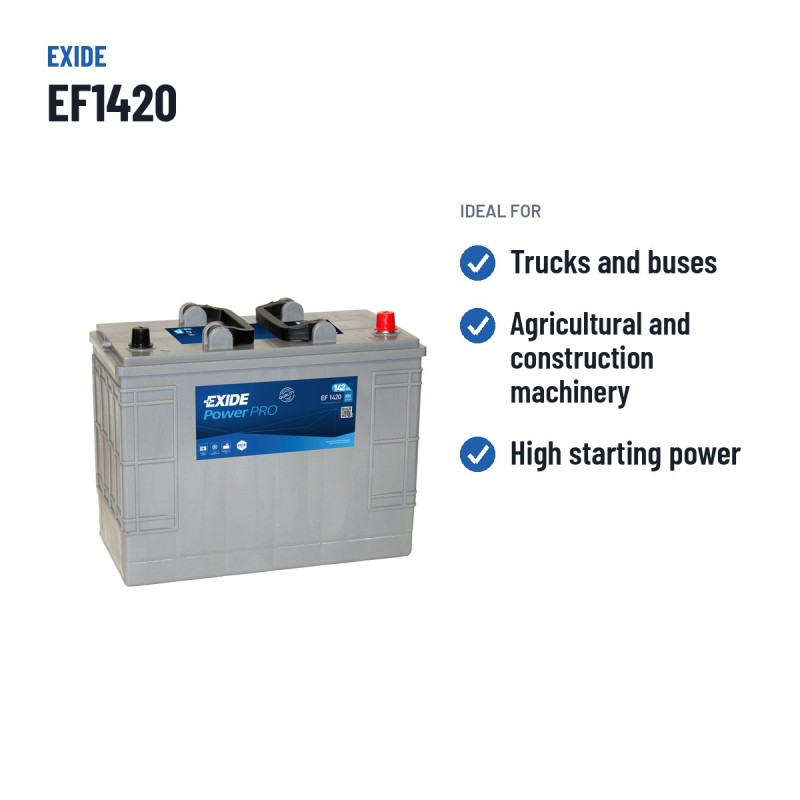 Batteria camion Exide EF1420 12V 142Ah 850A – usi consigliati