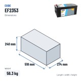 Batterie camion Exide EF2353 12V 235Ah 1300A | baterias.com