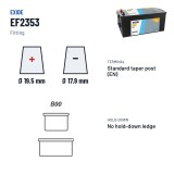 Batterie camion Exide EF2353 12V 235Ah 1300A | baterias.com