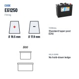 LKW-Batterie Exide EG1250 12V 125Ah 760A – Pole und Befestigung