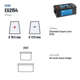 Batterie camion Exide EG2154 12V 215Ah 1200A – bornes et fixation