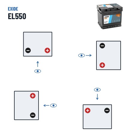 Batteria Start-Stop Exide EL550 12V 55Ah 540A EFB | baterias.com